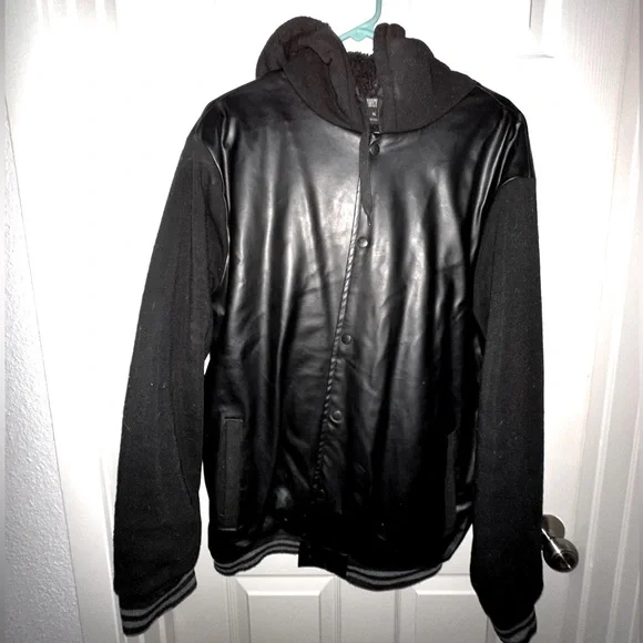 Deluxe Brand Men’s faux leather hoodie - Picture 1 of 3